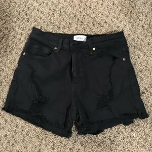 Pistol black distressed denim shorts size 28